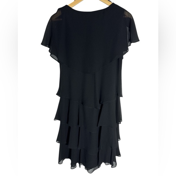 SNLY Formal Black Tier Short Sheer Dress Size 14 - Picture 3 of 6